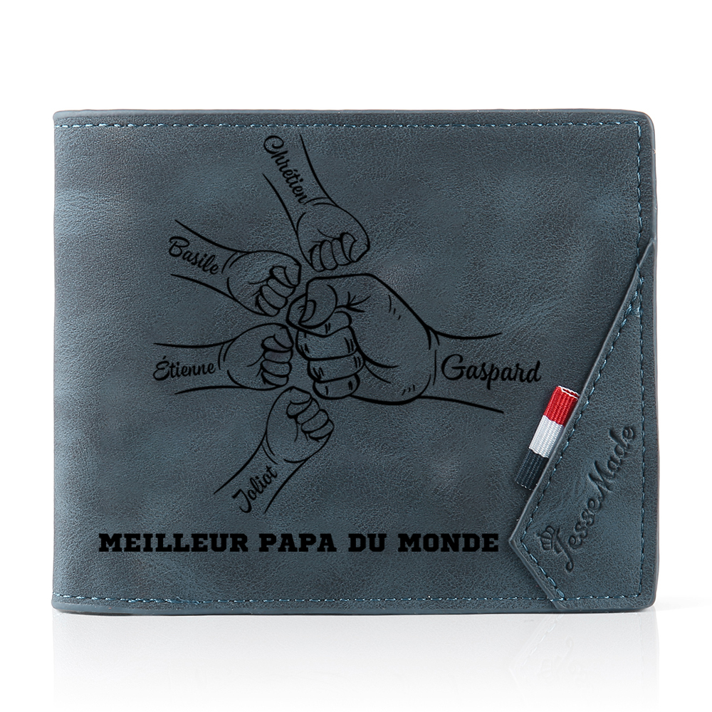 À PaPortefeuille Homme 1-6 Prénoms et Lettre Personnalisés avec Photo 