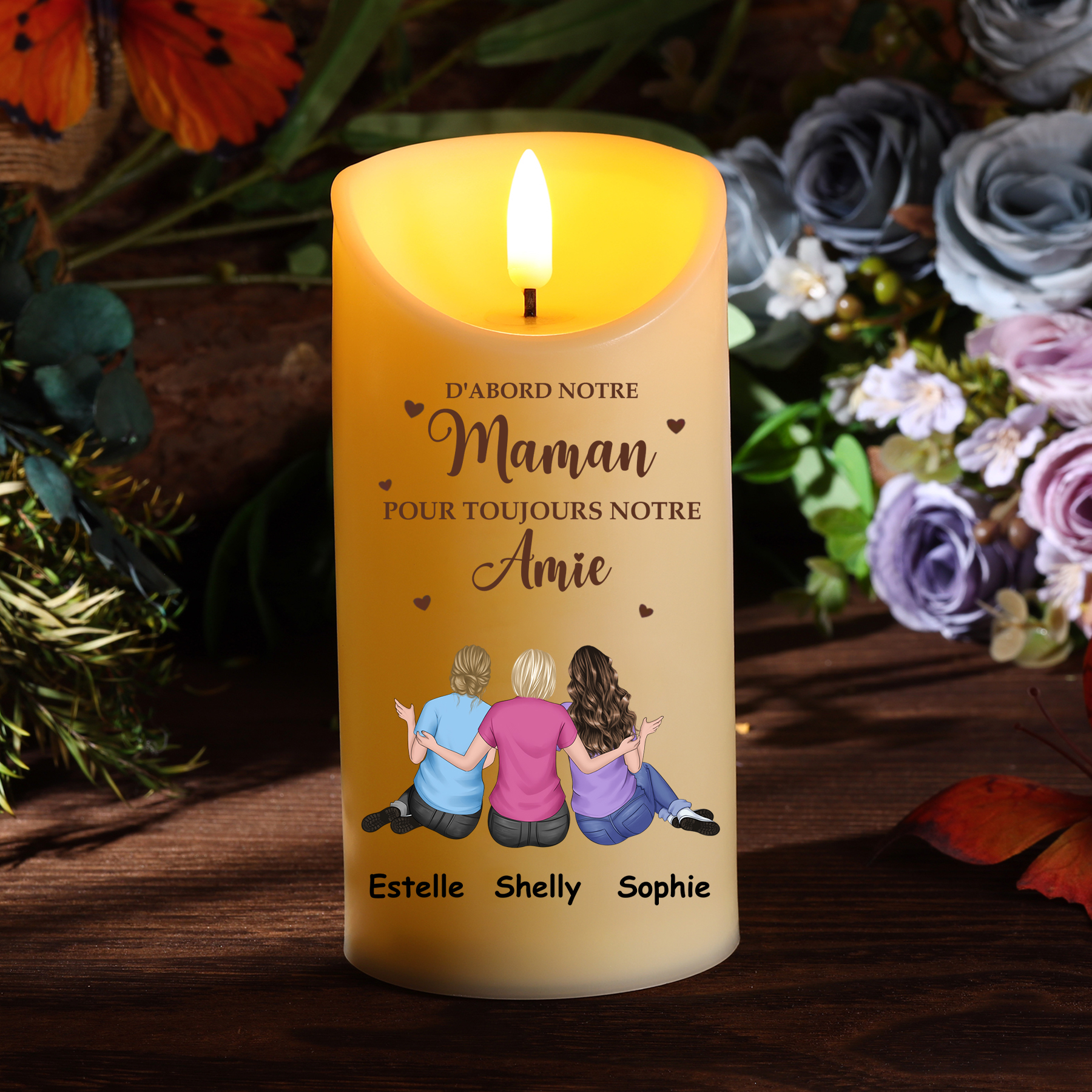 Bougie LED personnalisée – Cadeau émouvant pour fille, famille et proches | Jessemade