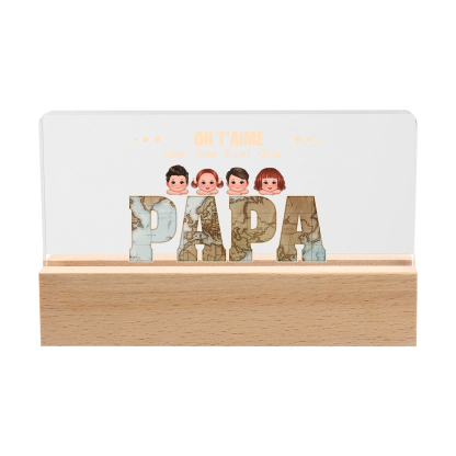 [Copy]À Maman -  Lampe LED Personnalisés avec 2 Prénoms et Illustrations Fleurs Veilleuse Personnalisée pour Maman | Jessemade