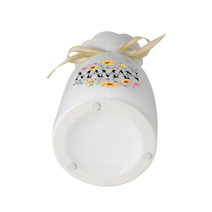 À ma Maman-Vase à Fleurs avec Ruban 4 Prénoms Personnalisés Vase en Céramique (sans fleurs) | Jessemade