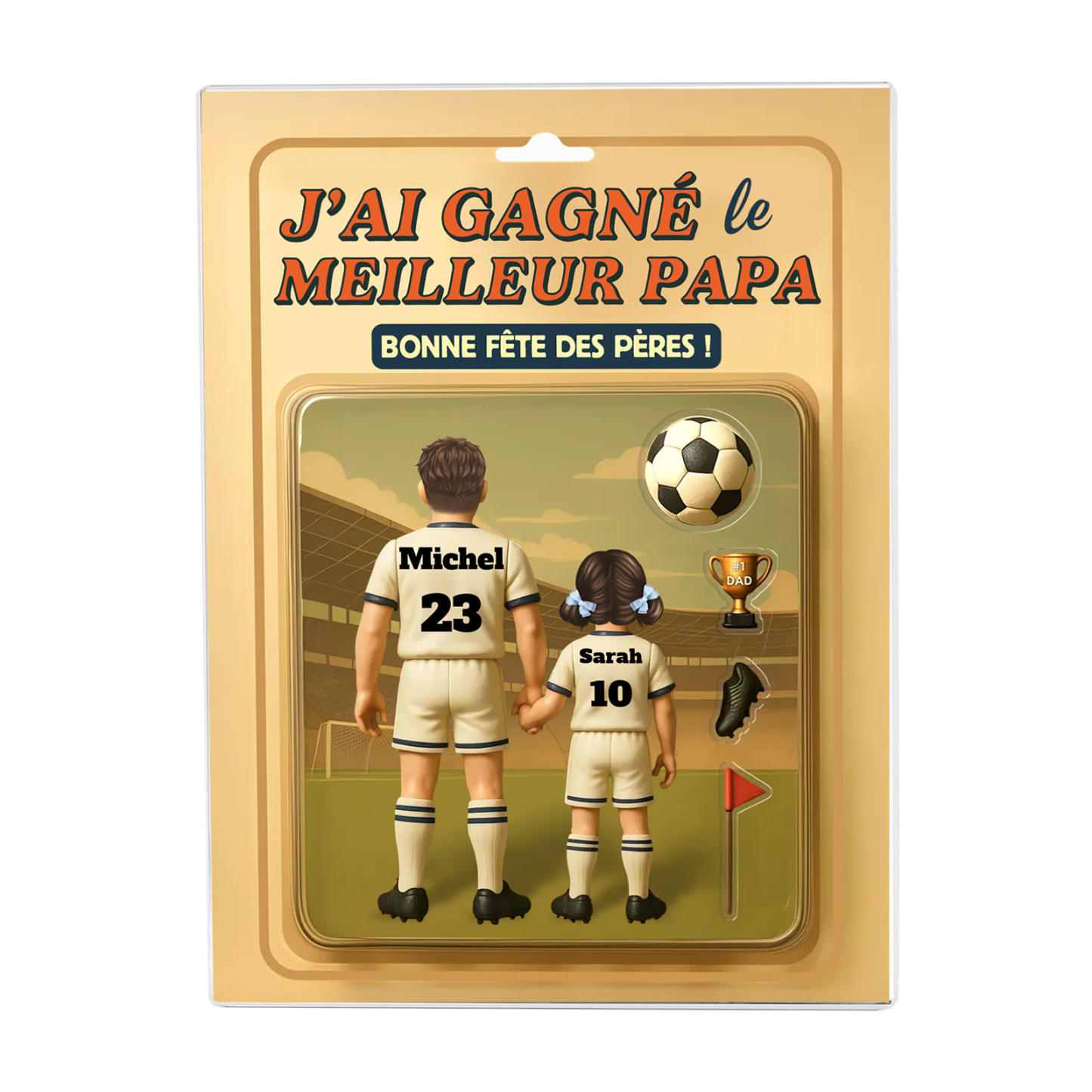 Plaque Acrylique Personnalisée Fête des Pères – «J'ai gagné le meilleure » – Cadeau avec 1-5 Prénoms des Enfants | Jessemade