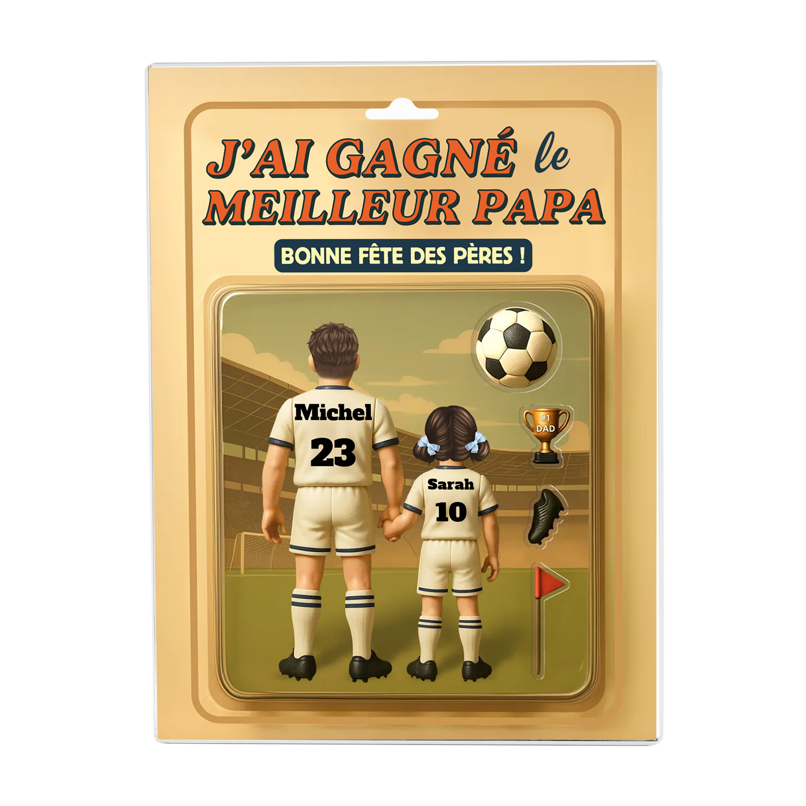 Plaque Acrylique Personnalisée Fête des Pères – «J'ai gagné le meilleure » – Cadeau avec 1-5 Prénoms des Enfants | Jessemade