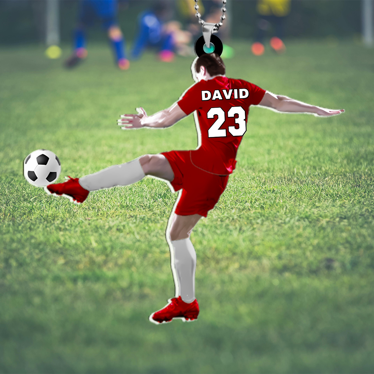 Porte-Clés Personnalisé Football avec Prénom d’enfant -Cadeau pour Famille | Jessemade