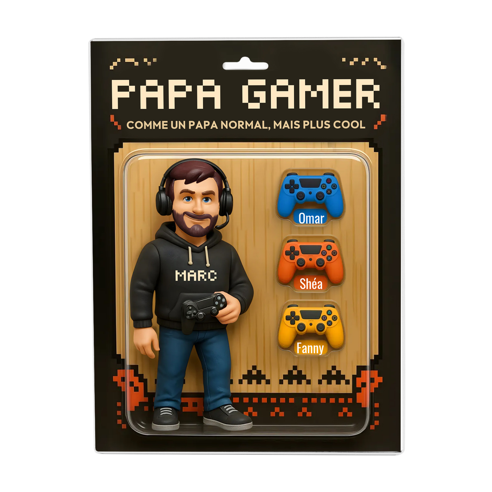 Plaque Acrylique Papa Gamer Personnalisée 2 à 11 prénoms - Cadeau pour Papa | Jessemade