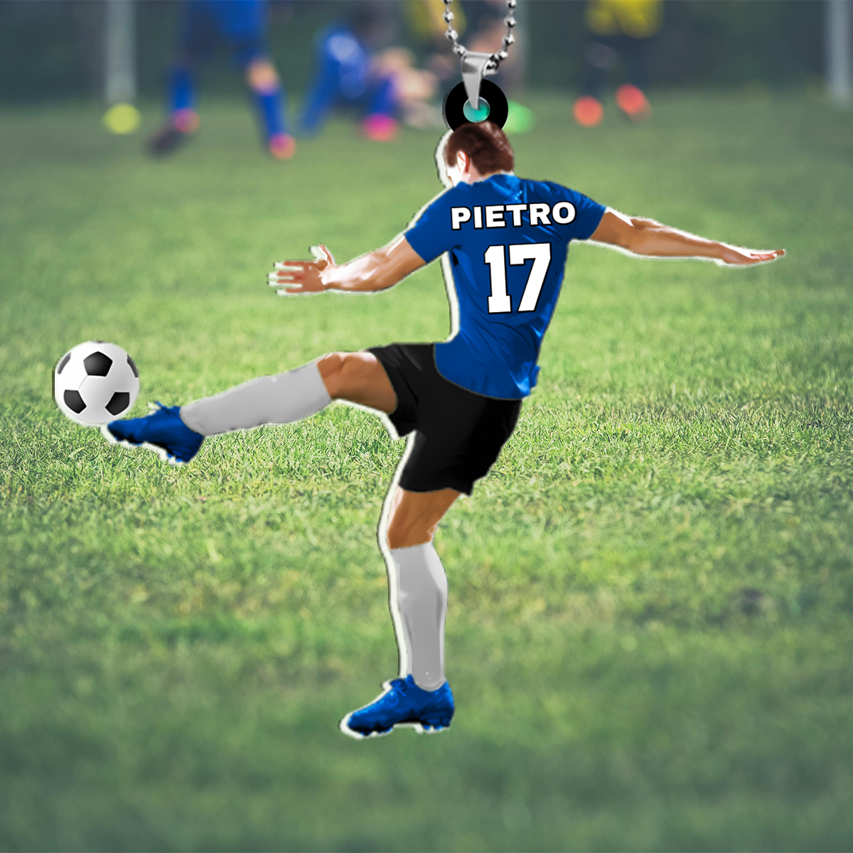 Porte-Clés Personnalisé Football avec 1 Prénom d’homme  | Jessemade