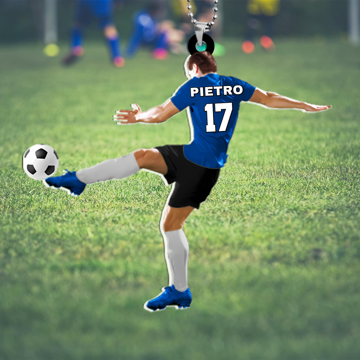 Porte-Clés Personnalisé Football avec 1 Prénom d’homme  | Jessemade