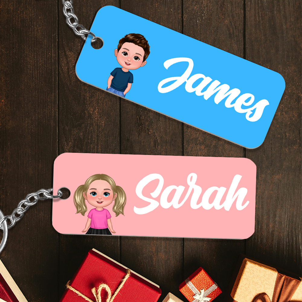 [Copy]Porte-Clés Personnalisé avec 1 Prénom, 1 Date et Fleur de Naissance pour Enfant | Cadeaux Rentrée Scolaire  | Jessemade