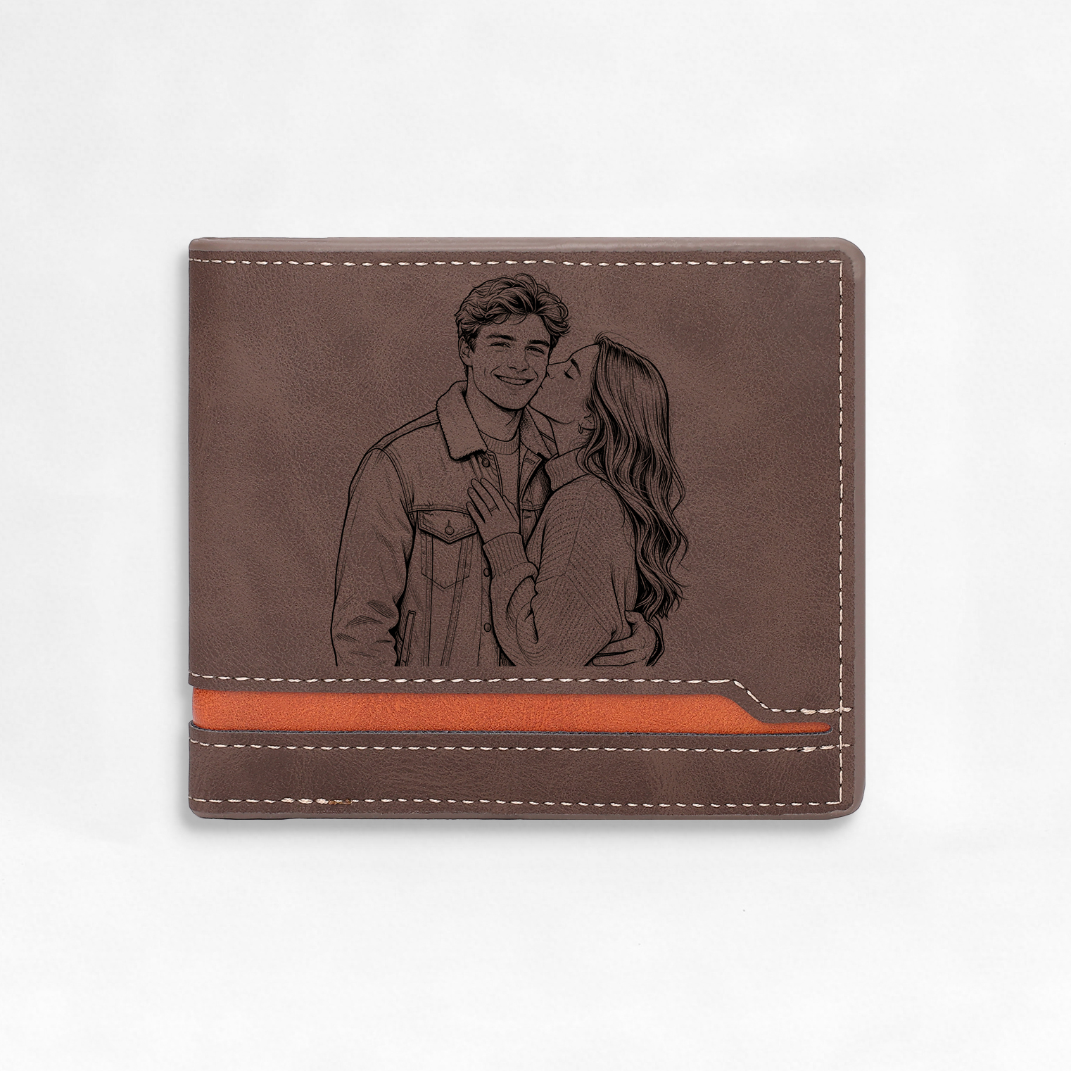 Portefeuille Personnalisé avec Photo Prénom et Lettre Porte-Monnaie Carte en Cuir PU Classique pour Homme | Jessemade