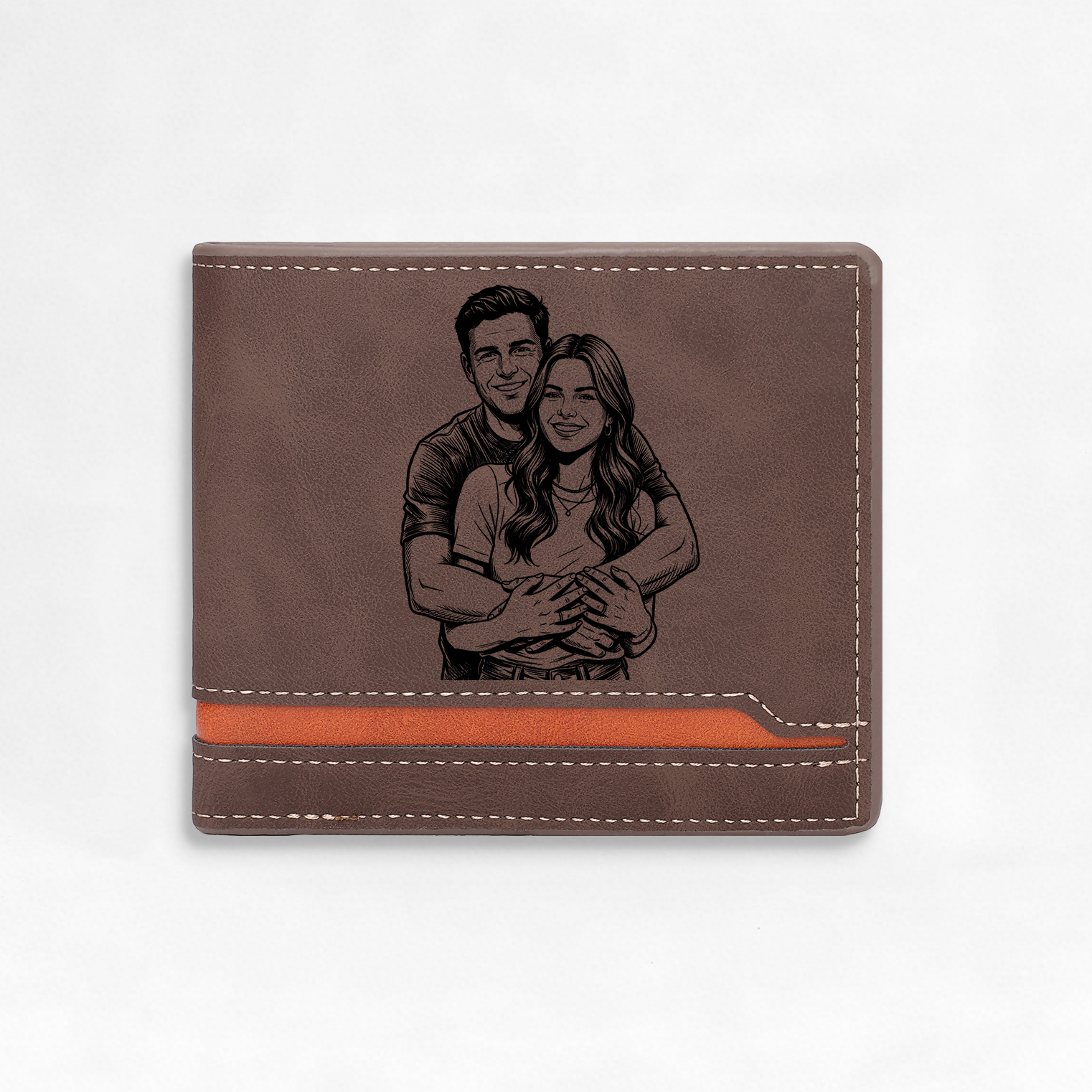 Portefeuille Personnalisé avec Photo Prénom et Lettre Porte-Monnaie Carte en Cuir PU Classique pour Homme | Jessemade