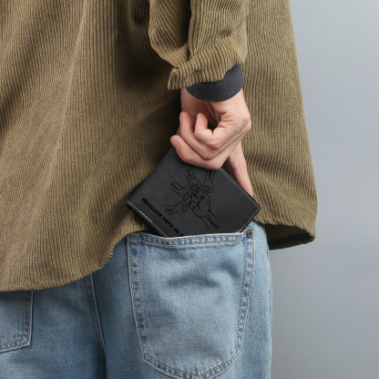 À Papa - Portefeuille Homme 1-6 Prénoms Personnalisés Porte-Monnaie en Cuir Pour Papa | Jessemade