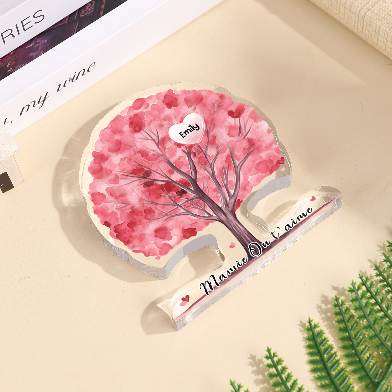 À Mamie - Plaque Acrylique en Forme d'Arbre de Vie Personnalisés avec Prénom et Texte Cadeau pour Famille | Jessemade