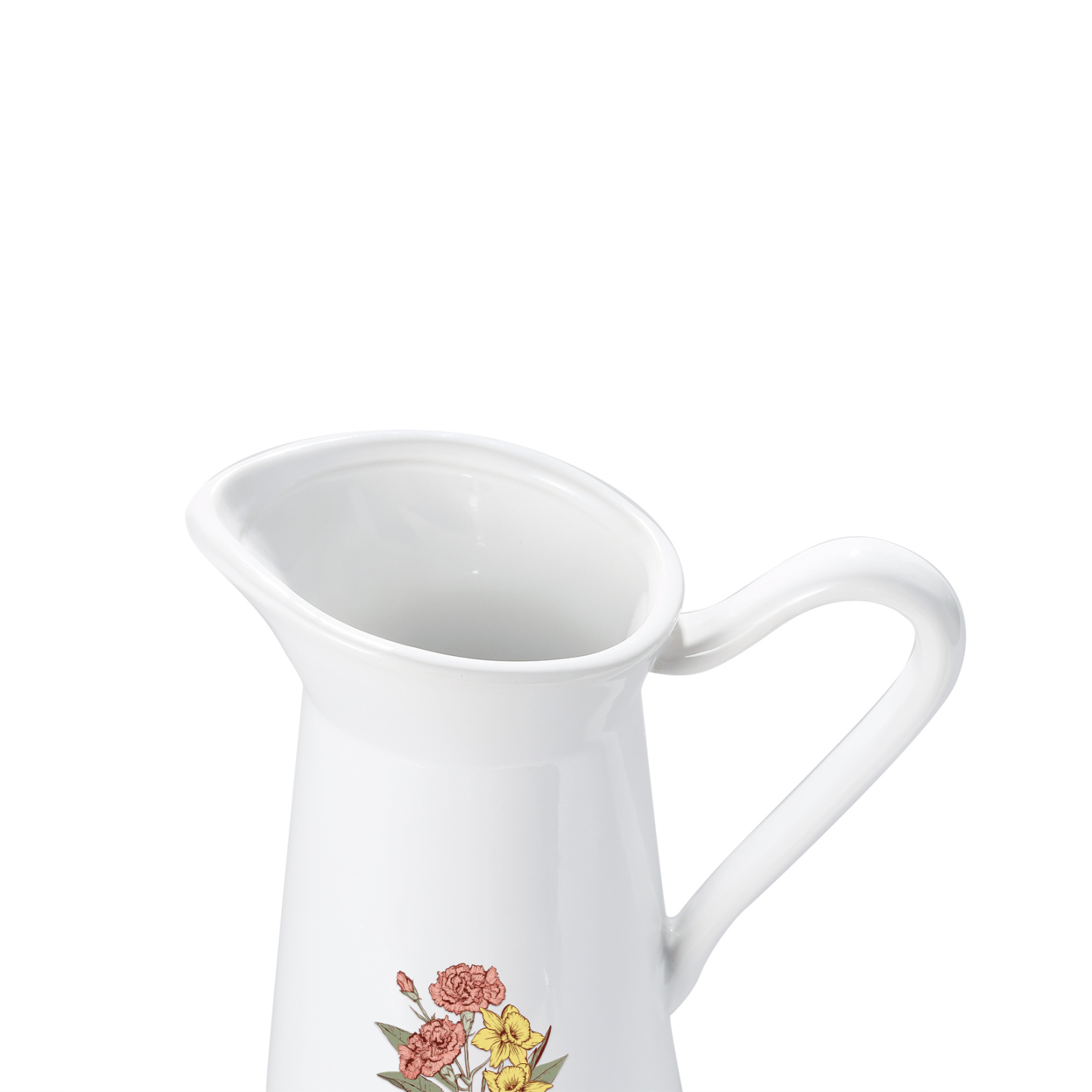 À Maman/Mamie - Vase Personnalisé 2-6 Prénoms et Fleurs de Naissance avec 1 Texte Vase Forme Pichet en Céramique (sans fleurs) | Jessemade