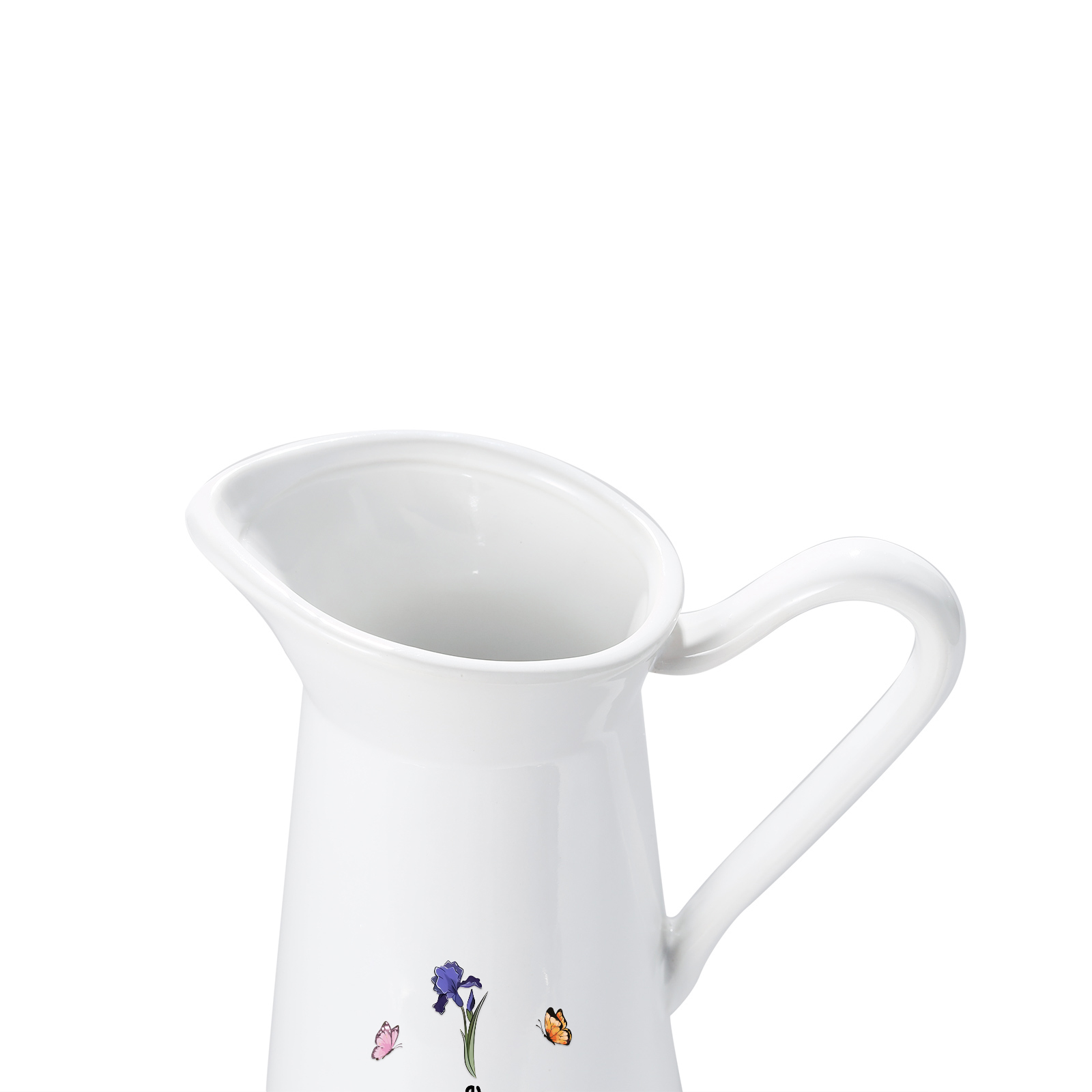 À Maman/Mamie - Vase Personnalisé 1-6 Prénoms et Fleurs de Naissance avec 2 Textes Vase Forme Pichet en Céramique (sans fleurs) | Jessemade