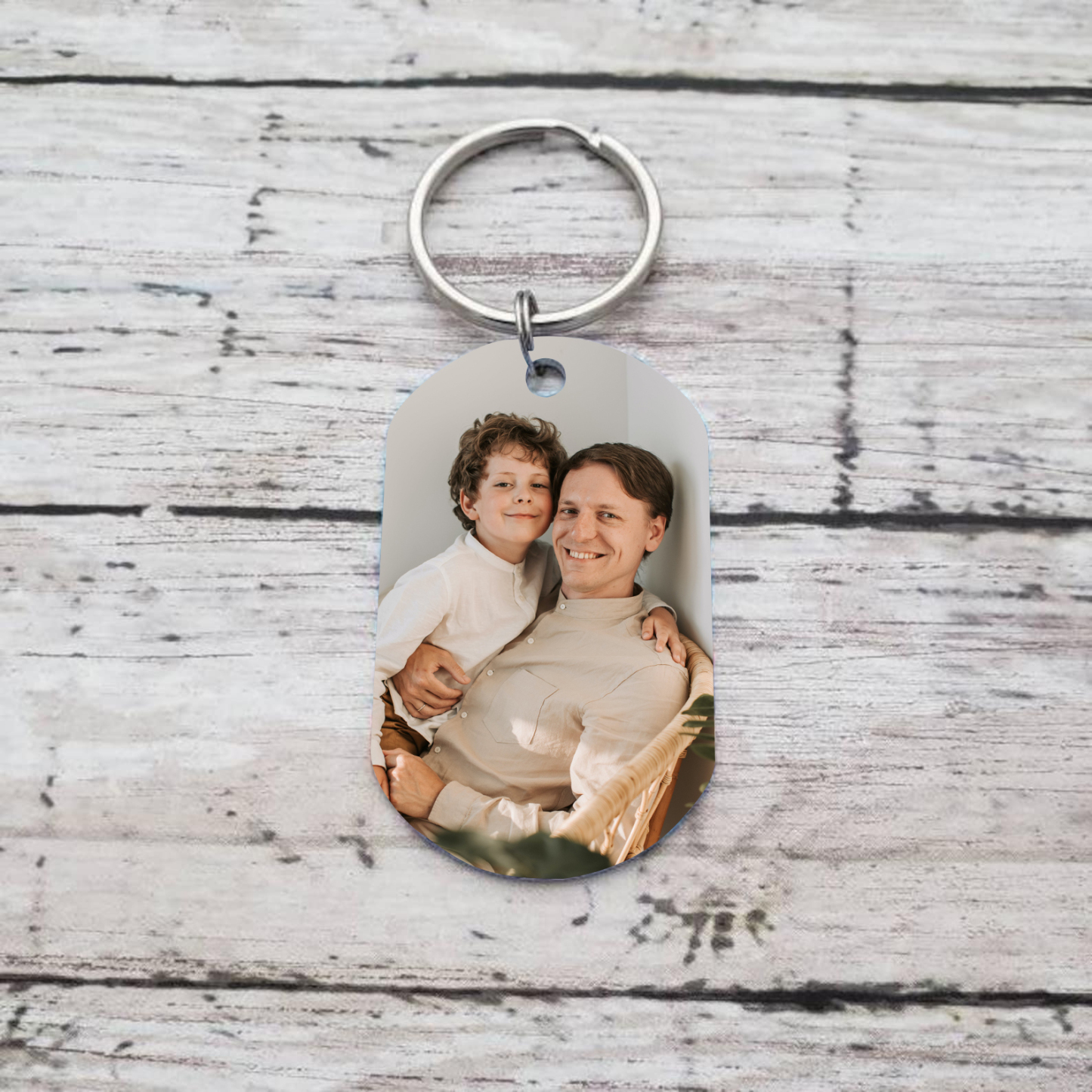 À mon Papa-Porte-Clés Personnalisé Foot avec 2 Prénoms et Poings avec Photo Cadeau Unique Lien Familial  | Jessemade