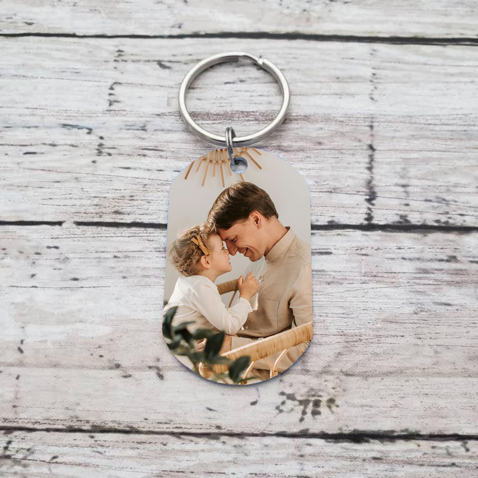 À mon Papa-Porte-Clés Personnalisé Foot avec 2 Prénoms et Poings avec Photo Cadeau Unique Lien Familial  | Jessemade