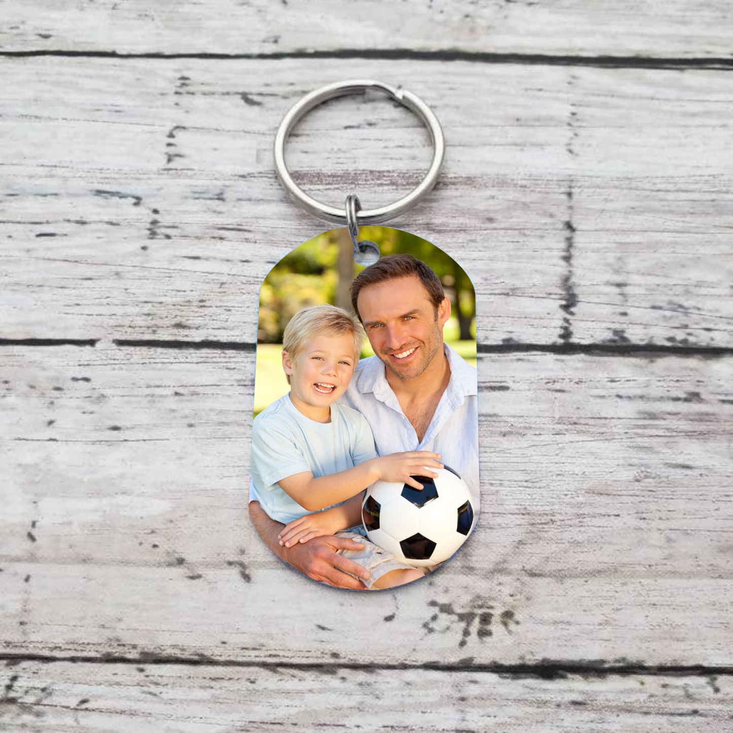 À mon Papa - Porte-Clés Personnalisé avec 2-5 Prénoms et Poings avec 1 Photo Cadeau pour “Meilleur Papa du Monde” | Jessemade