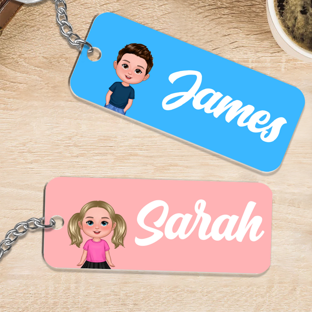 [Copy]Porte-Clés Personnalisé avec 1 Prénom, 1 Date et Fleur de Naissance pour Enfant | Cadeaux Rentrée Scolaire  | Jessemade