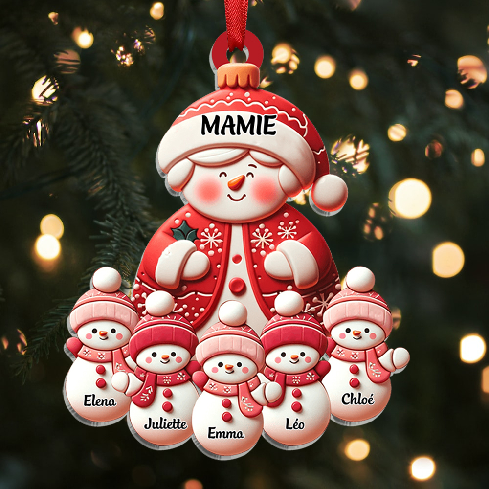 [Copy]À Mamie et Papi Ornements de Noël Acrylique 1-15 Prénoms Personnalisés Cadeau pour Famille | Jessemade