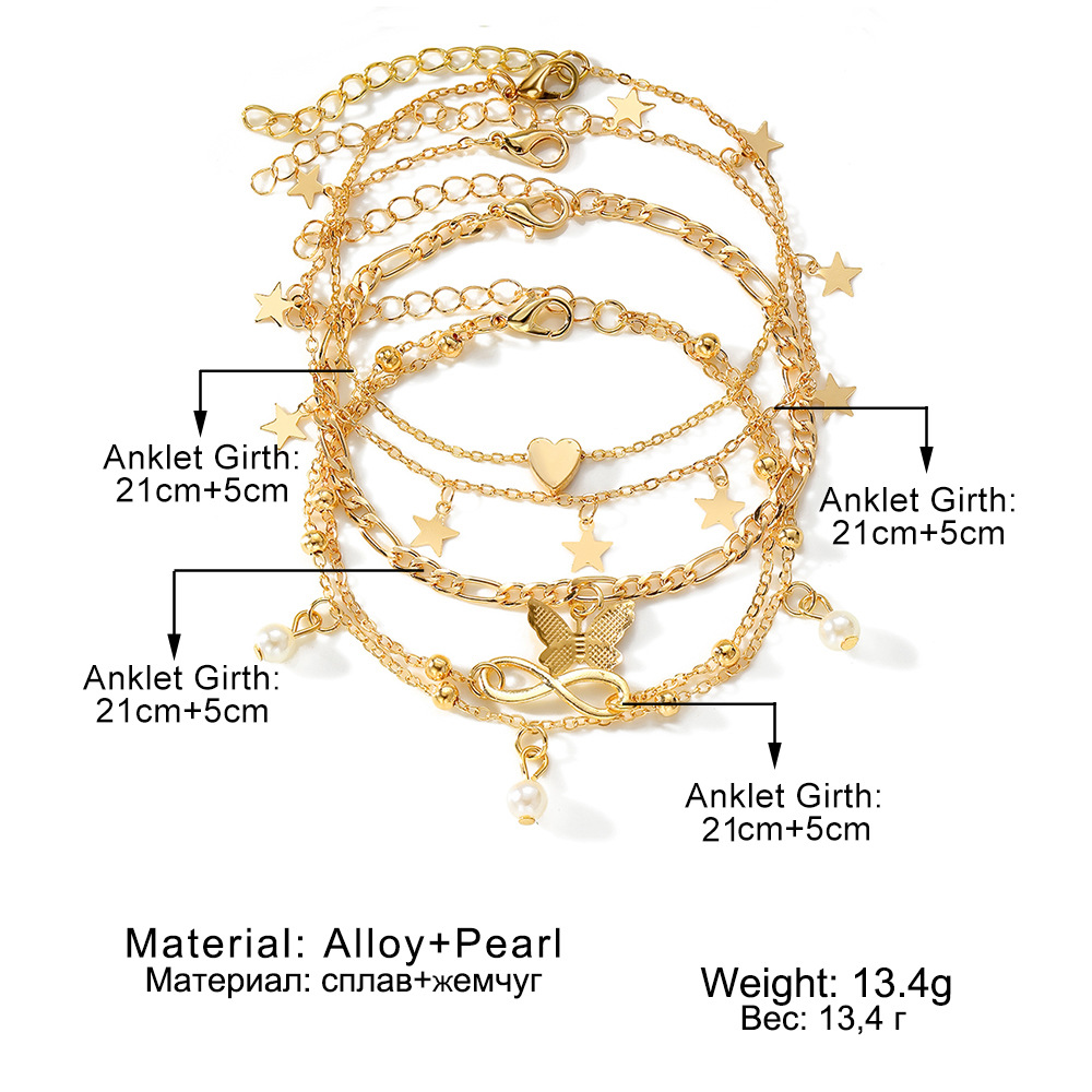 Set de Chaînes de Bracelet de cheville Papillon | Jessemade