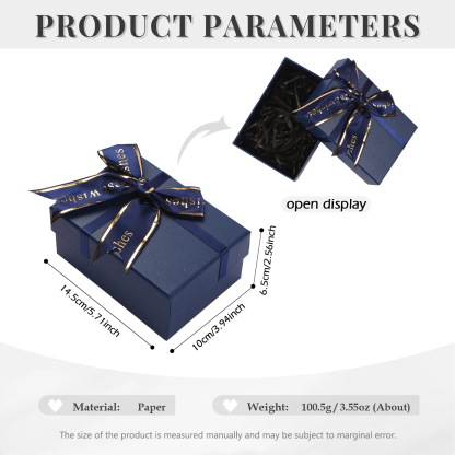 Boîte Cadeau Premium en Papier Bleu Coffret Cadeau | Jessemade