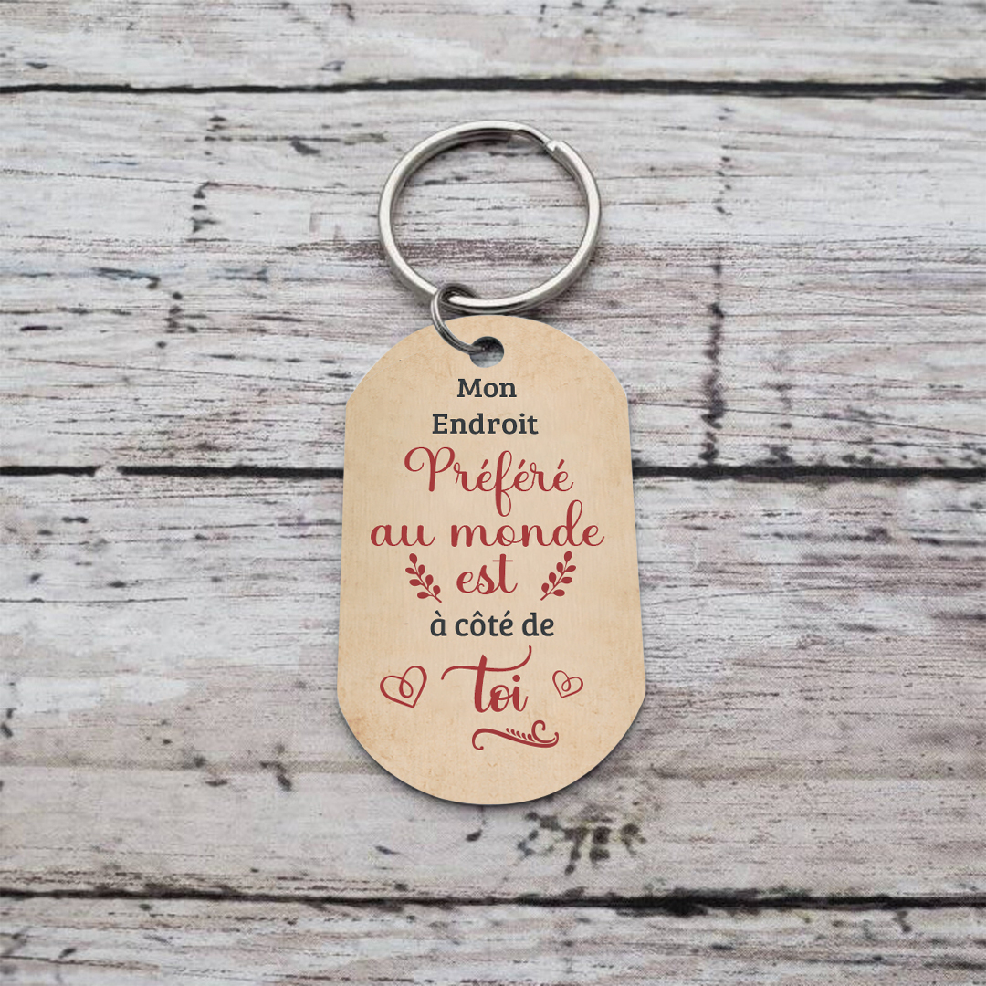 Porte-Clés amour 1 Photo et Texte Personnalisés Cadeau pour couple le saint-valentin | Jessemade