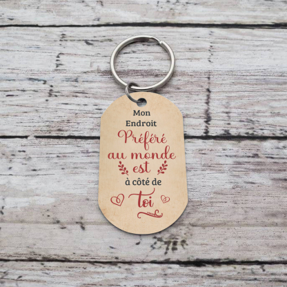 Porte-Clés amour 1 Photo et Texte Personnalisés Cadeau pour couple le saint-valentin | Jessemade