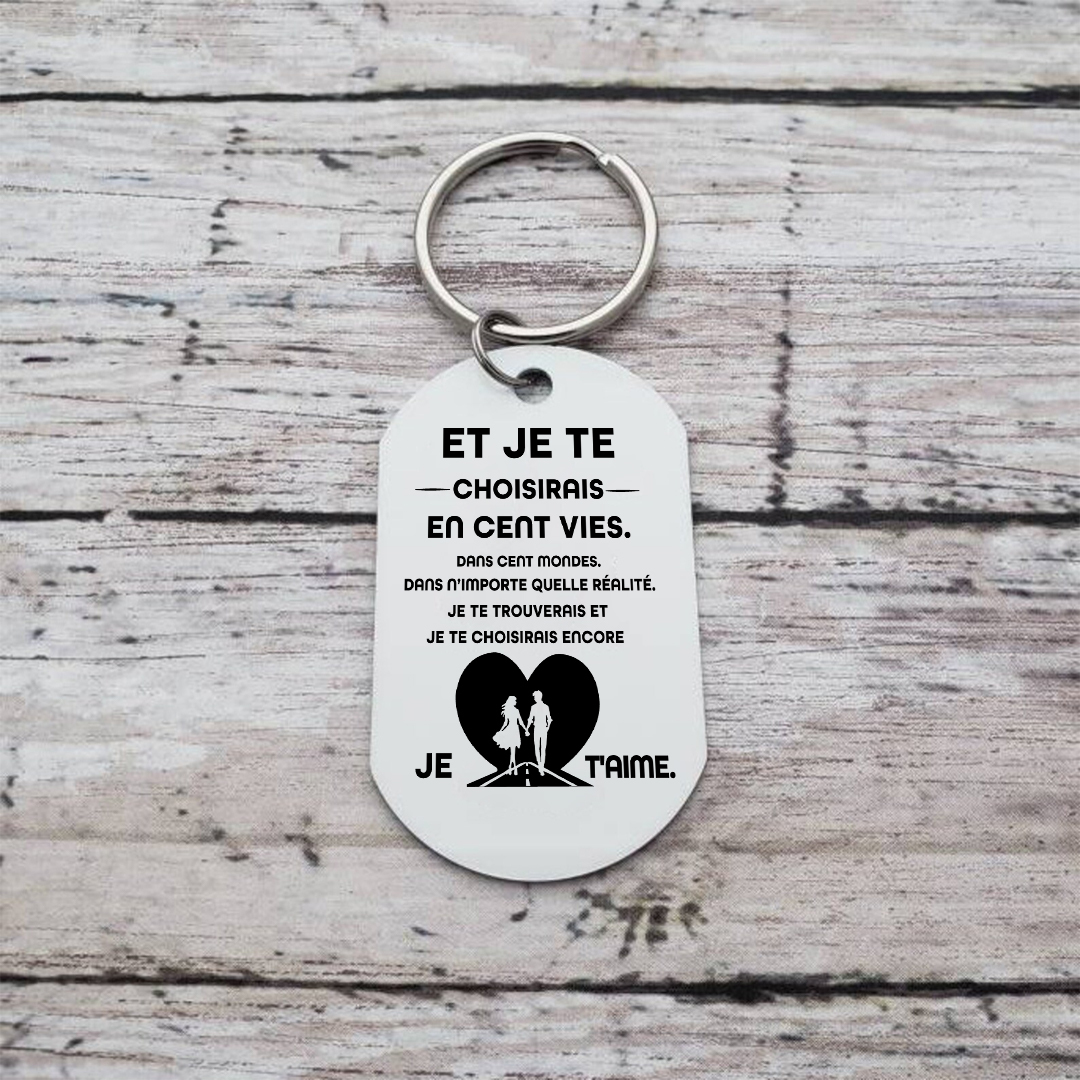 Porte-clés Personnalisé avec Photo et Texte Porte-Clés Personnaliables Pour Couple | Jessemade