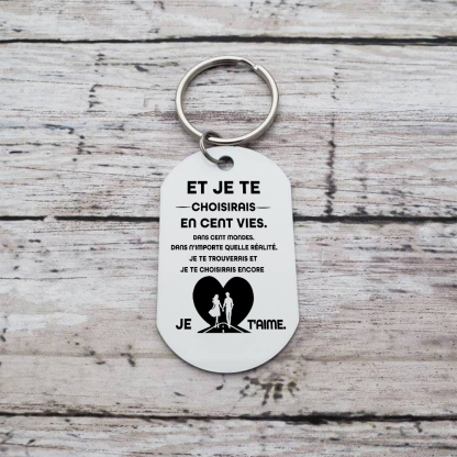 Porte-clés Personnalisé avec Photo et Texte Porte-Clés Personnaliables Pour Couple | Jessemade