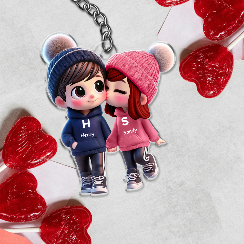 Ornements en Acrylique Personnalisées avec 2 Prénoms et Lettres Décoration Suspendue Cadeau pour Couple | Jessemade