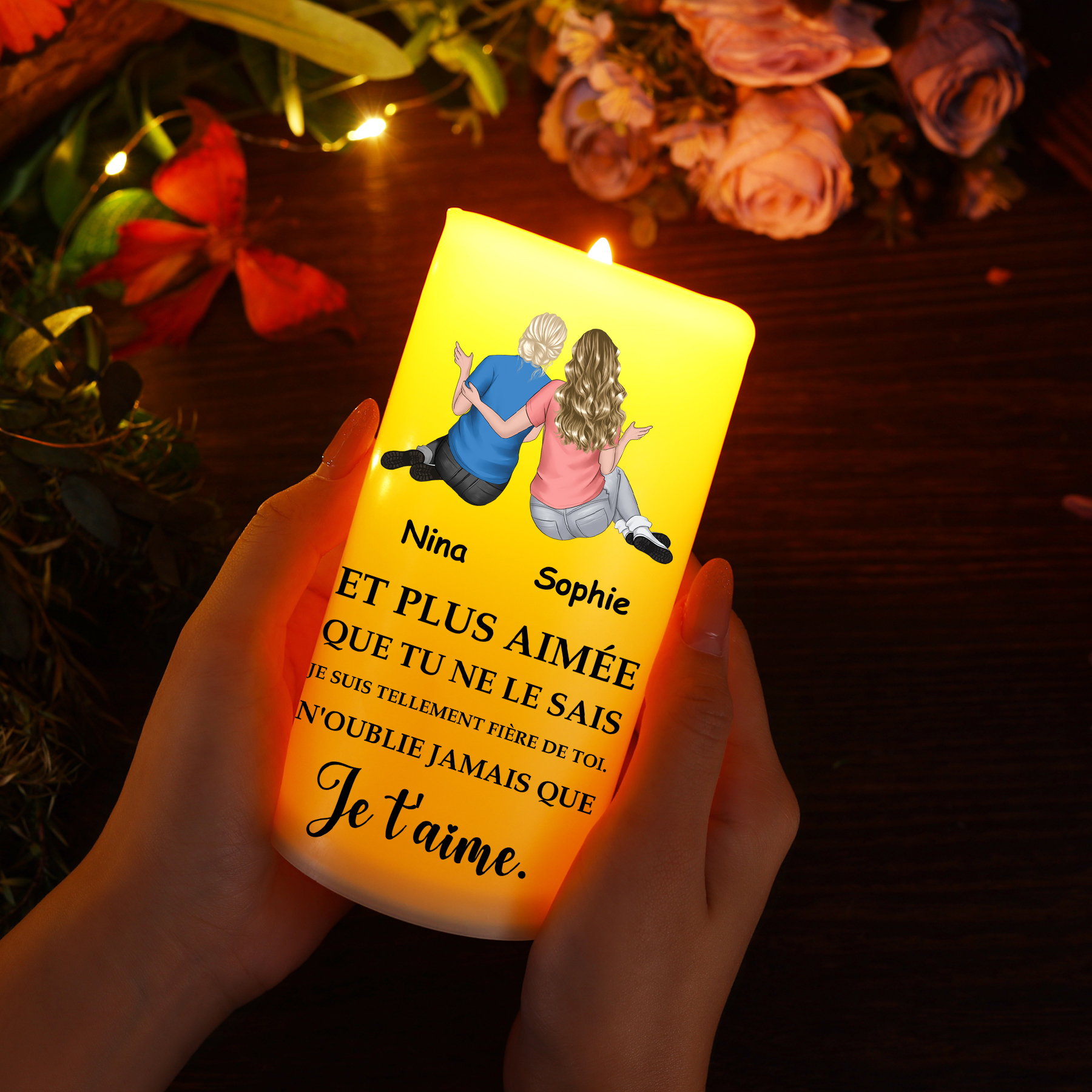Bougie LED Personnalisée – Cadeau Romantique et Intime pour Couple | Jessemade