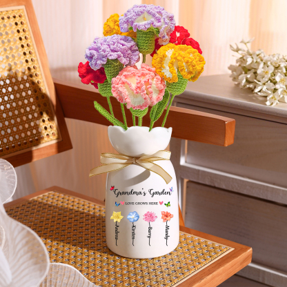 Bouquet de Fleurs au Crochet Fait Main – Roses, Tulipes ou Œillets en Fil Doux | Jessemade