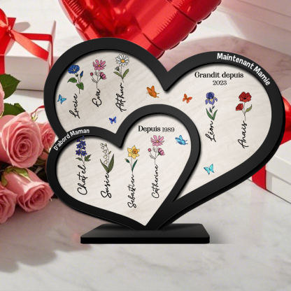 [Copy]À ma Maman/Mamie-Décoration en Bois 1-6 Prénoms Personnalisés Décoration la main dans la main | Jessemade