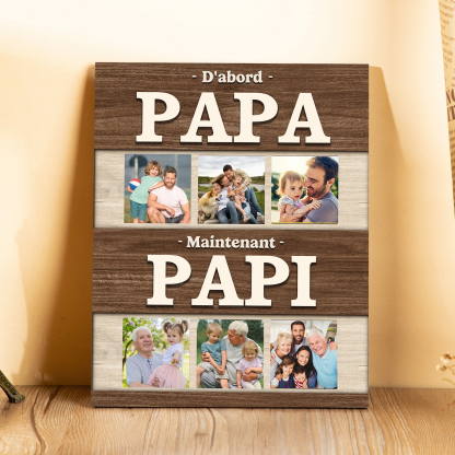À mon Papa/Papi-Cadre Photo en Bois Personnalisés avec 6 Photos