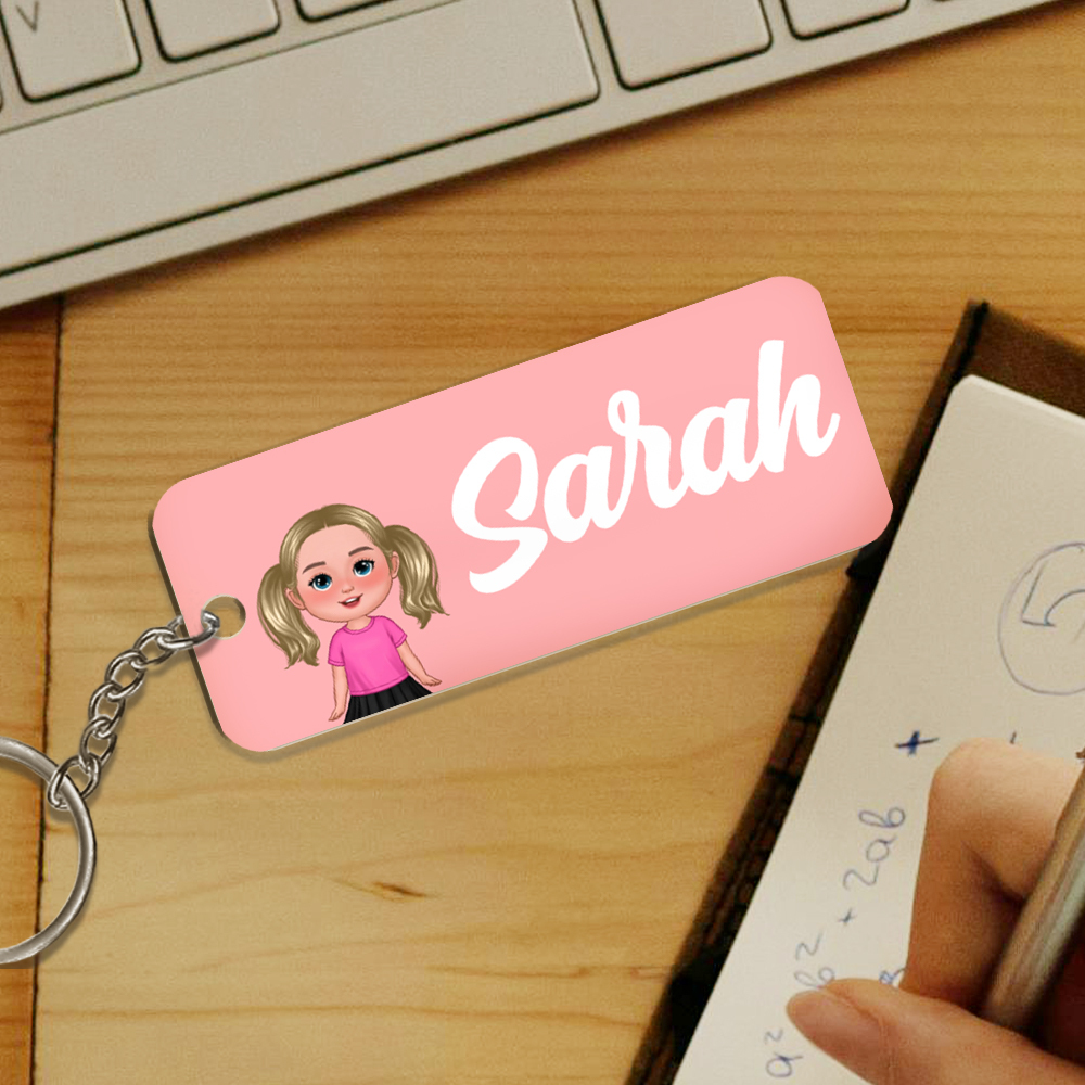 [Copy]Porte-Clés Personnalisé avec 1 Prénom, 1 Date et Fleur de Naissance pour Enfant | Cadeaux Rentrée Scolaire  | Jessemade