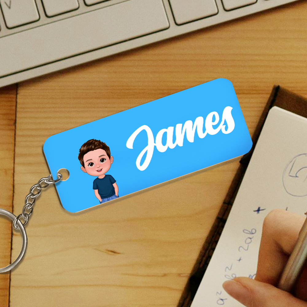 [Copy]Porte-Clés Personnalisé avec 1 Prénom, 1 Date et Fleur de Naissance pour Enfant | Cadeaux Rentrée Scolaire  | Jessemade