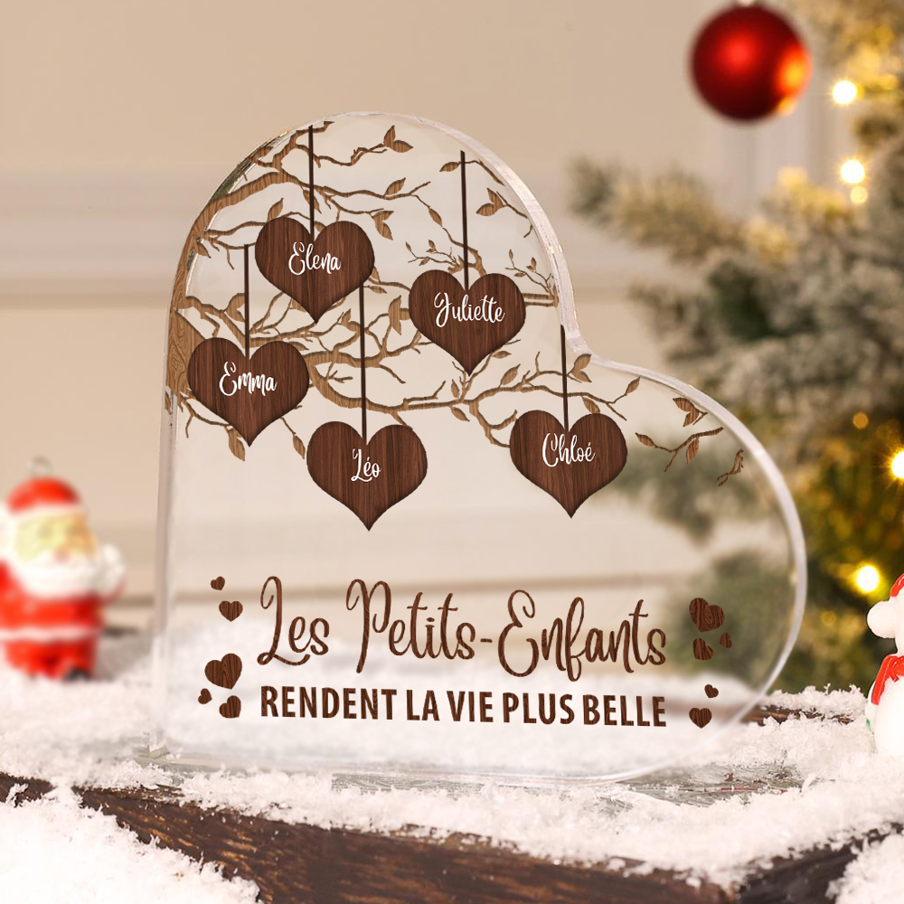 À Mamie/Maman Plaque Acrylique Cœur 1-8 prénoms personnalisés Cadeau pour Maman | Jessemade