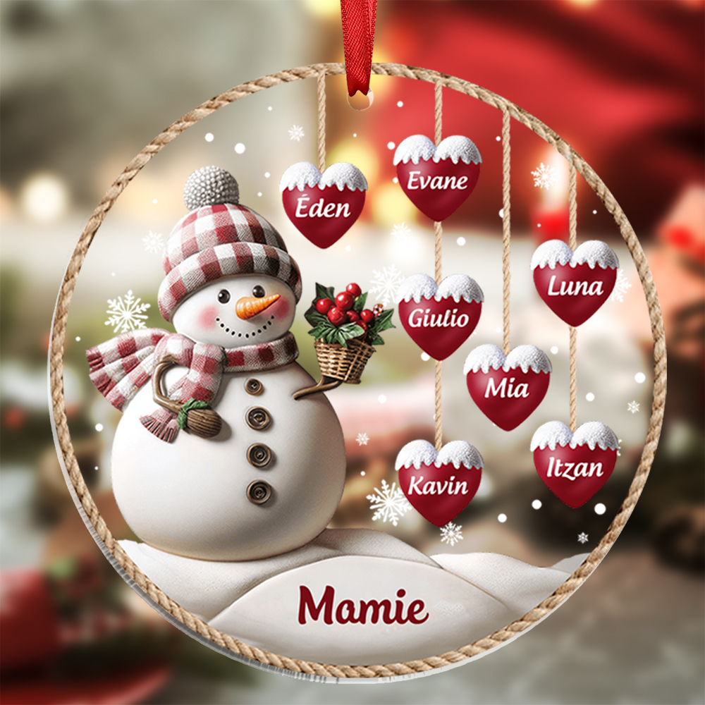 Ornements de Noël Acrylique 2-9 Prénoms Personnalisés 