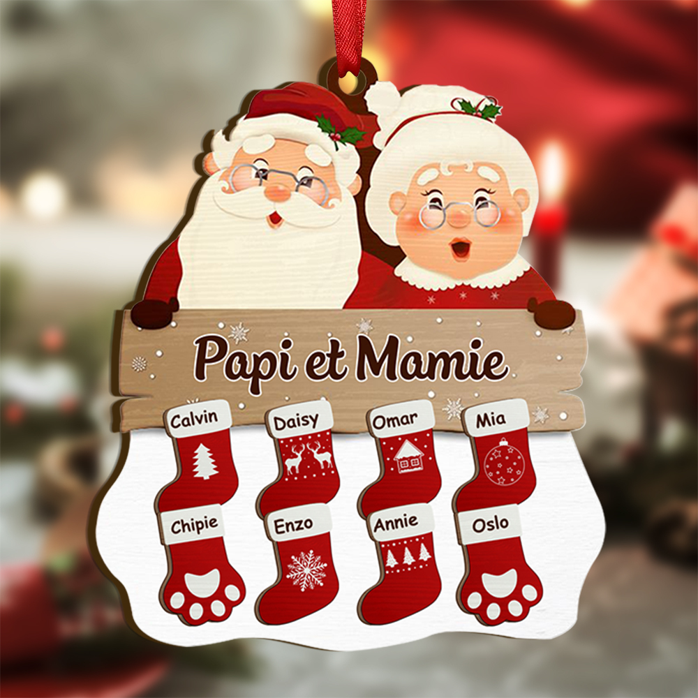 [Copy]Ornements de Noël lune 3 Prénoms Personnalisés acrylique Cadeau pour mamie ou papi | Jessemade