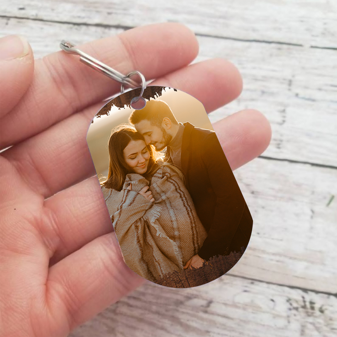 Porte-Clés Couple 2 Prénoms et Photo Personnalisés Cadeau pour couple saint-valentin | Jessemade