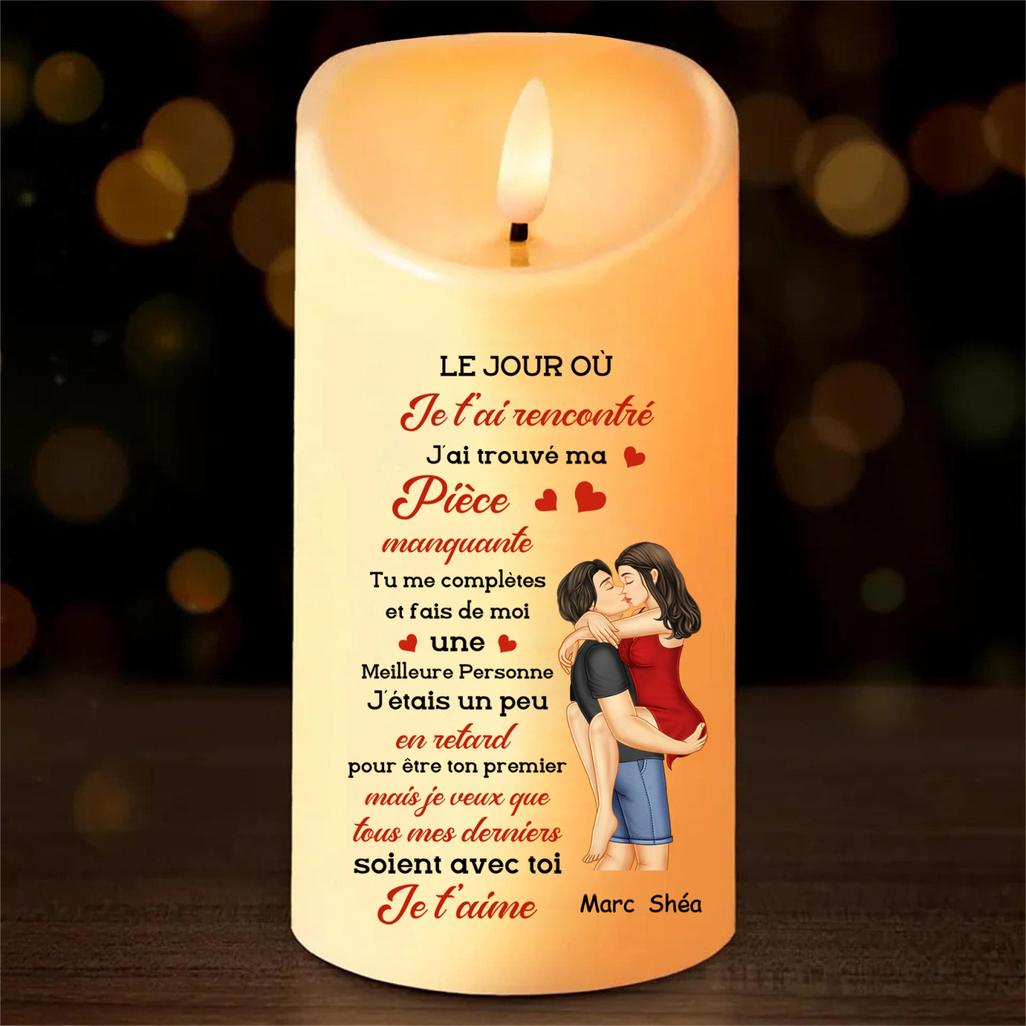 Bougie Électronique mots croisés 1-12 Prénoms LED Lumières Personnalisées avec Texte Romantique | Jessemade