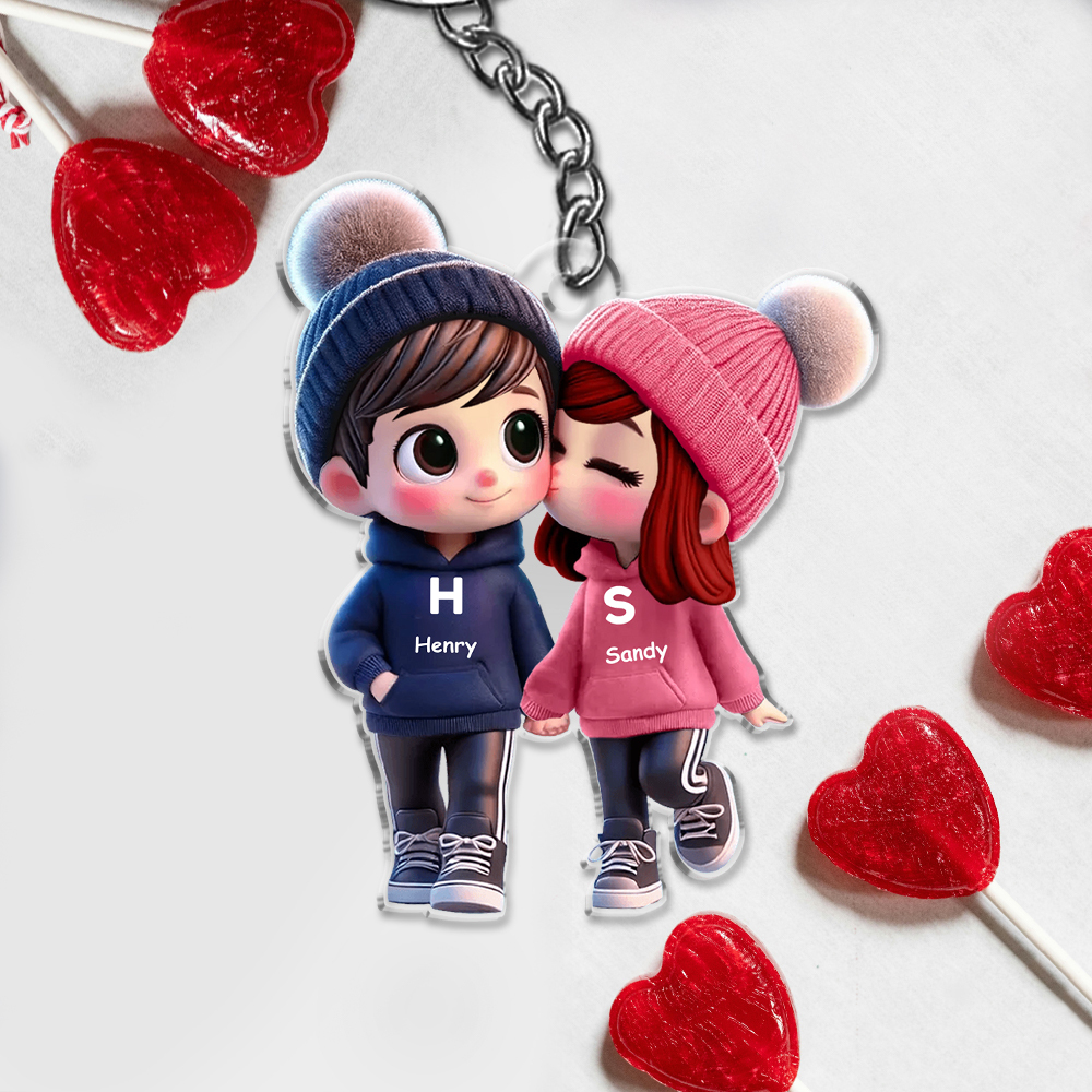 Ornements en Acrylique Personnalisées avec 2 Prénoms et Lettres Décoration Suspendue Cadeau pour Couple | Jessemade