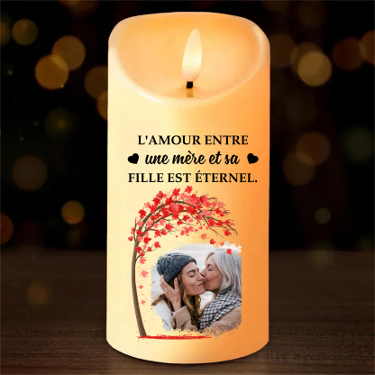 À ma Maman - Bougie Électronique Photo Personnalisée avec Message Lumières Led pour Maman | Jessemade