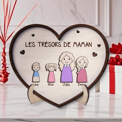 À Maman-Cœur en bois personnalisé – décoration avec prénoms d’enfants | Jessemade