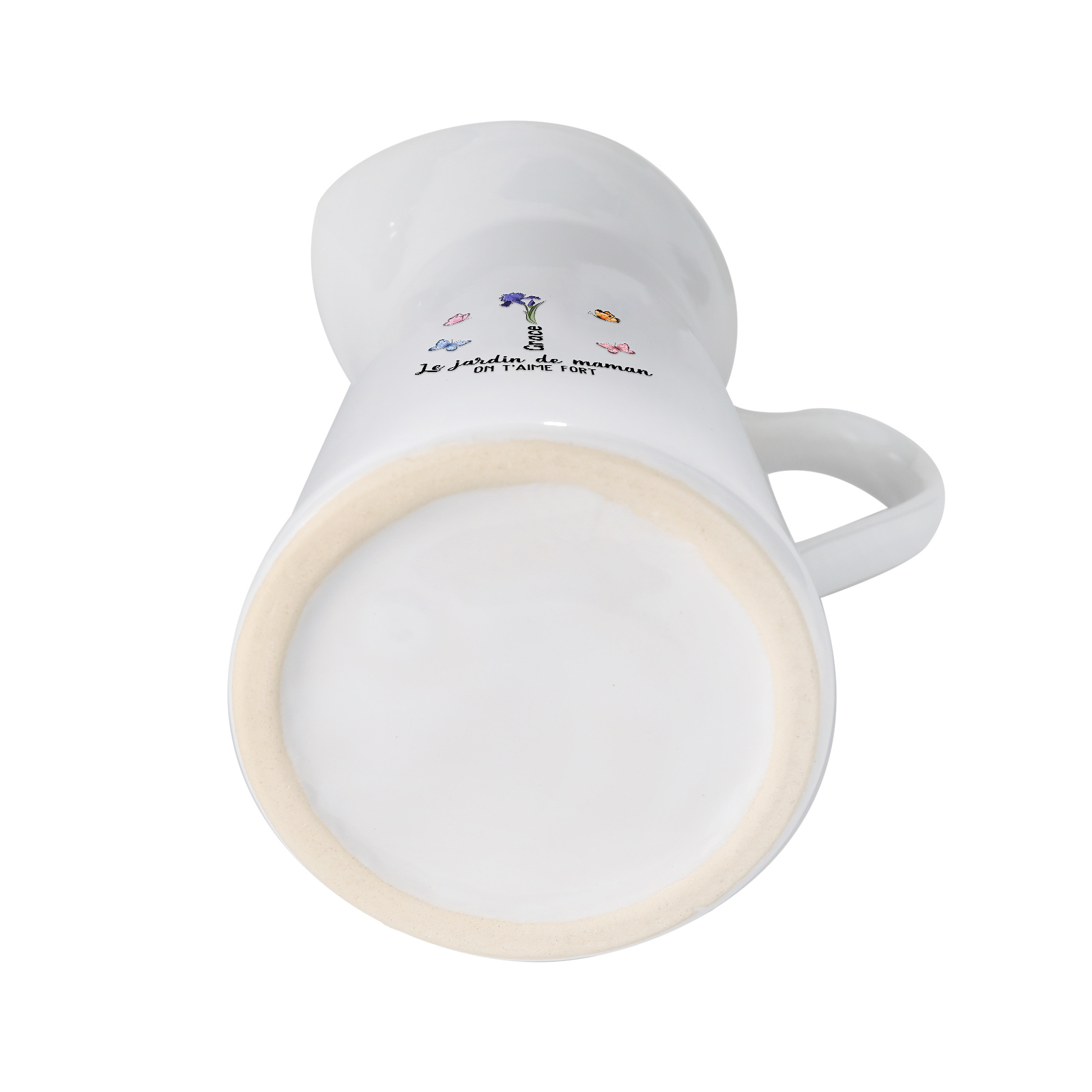 À Maman/Mamie - Vase Personnalisé 1-6 Prénoms et Fleurs de Naissance avec 2 Textes Vase Forme Pichet en Céramique (sans fleurs) | Jessemade