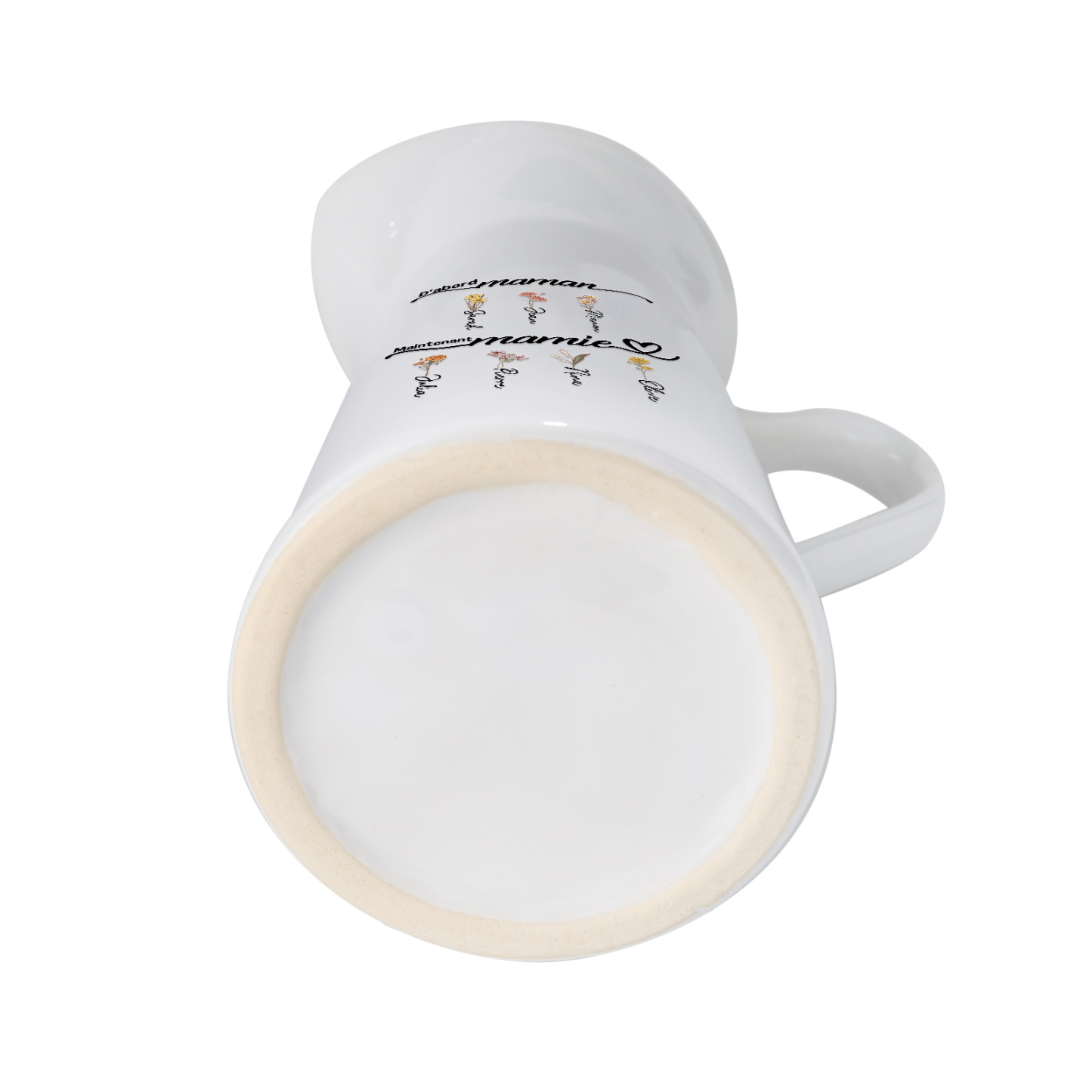 [Copy]À Maman/Mamie - Vase Personnalisé 1-6 Prénoms et Fleurs de Naissance avec 2 Textes Vase Forme Pichet en Céramique (sans fleurs) | Jessemade