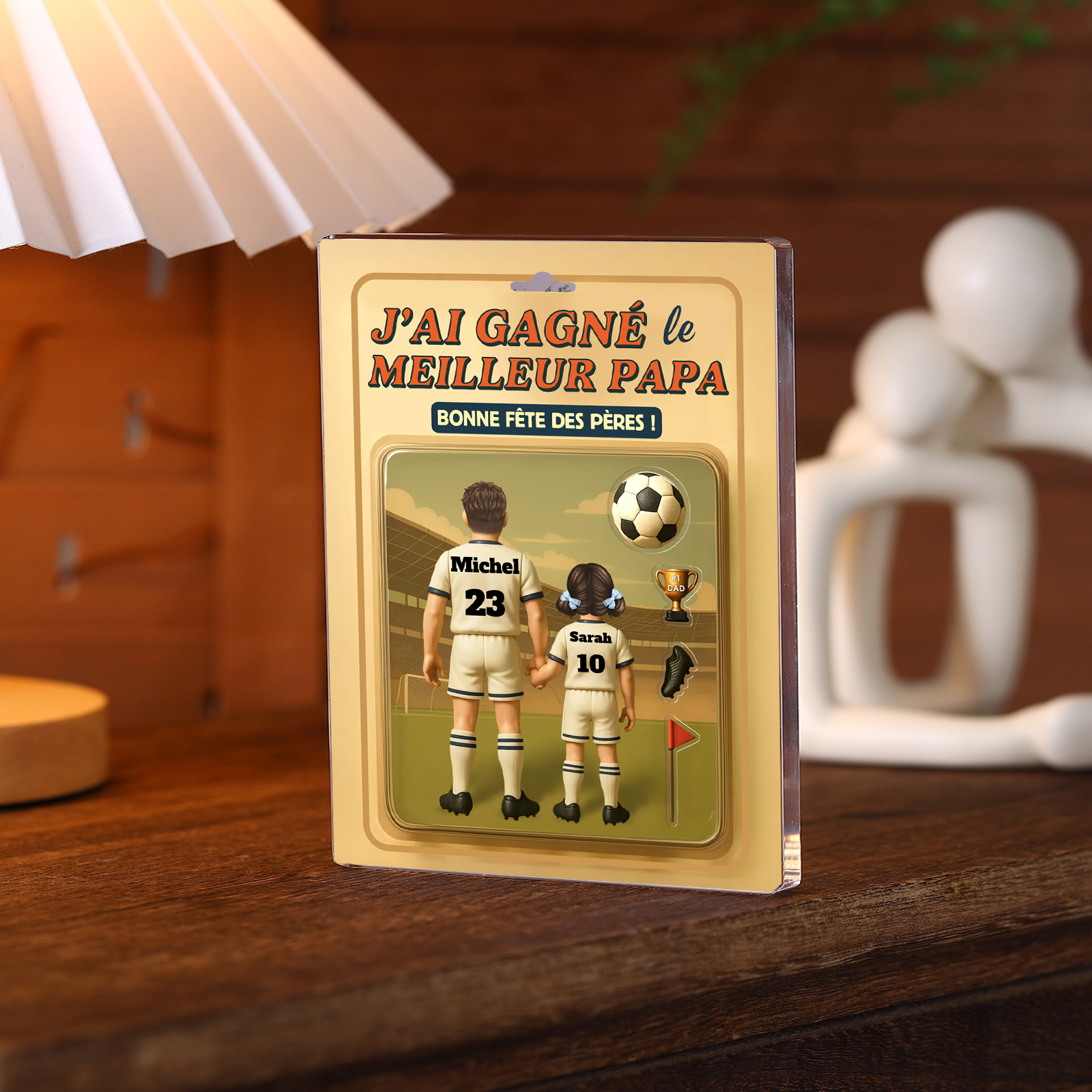 Plaque Acrylique Personnalisée Fête des Pères – «J'ai gagné le meilleure » – Cadeau avec 1-5 Prénoms des Enfants | Jessemade