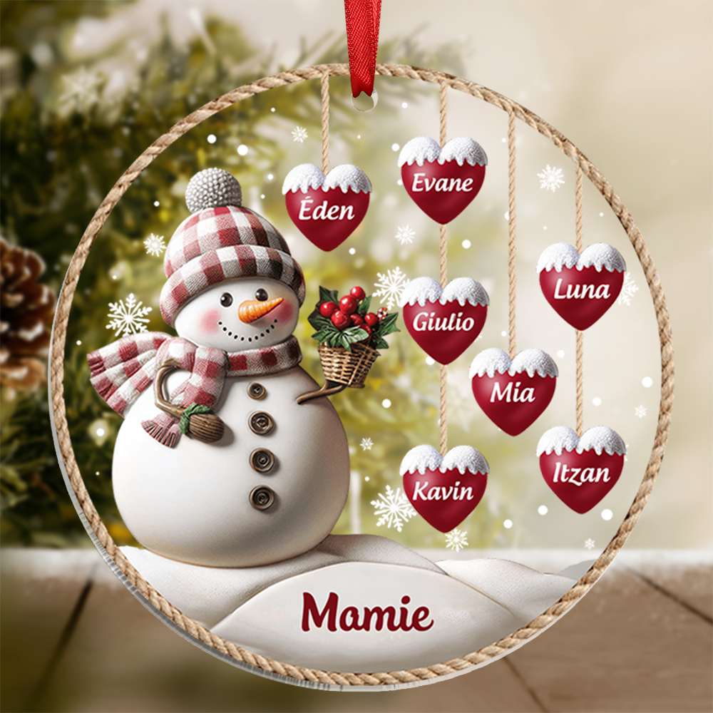 Ornements de Noël Acrylique 2-9 Prénoms Personnalisés 