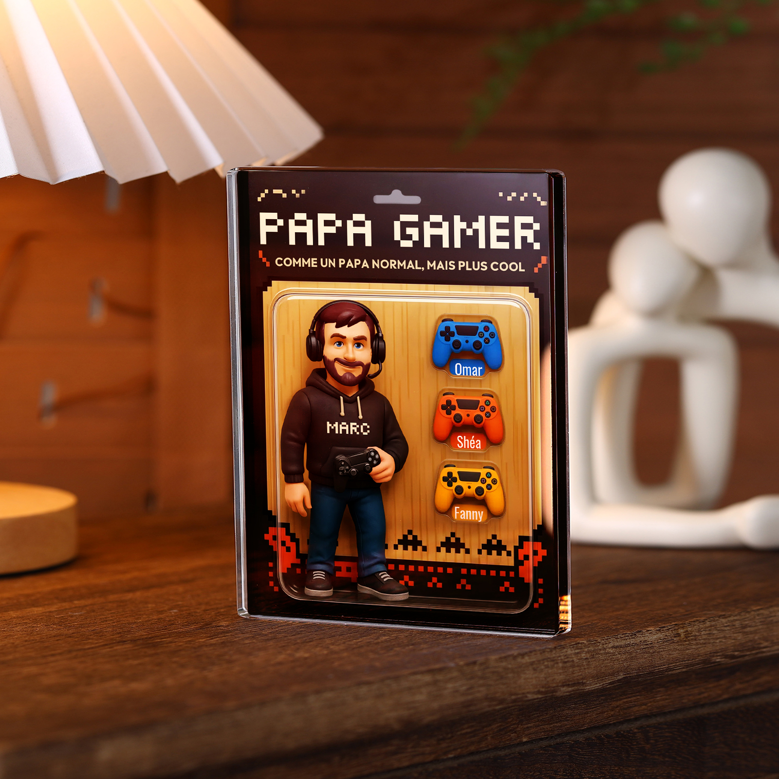 Plaque Acrylique Papa Gamer Personnalisée 2 à 11 prénoms - Cadeau pour Papa | Jessemade