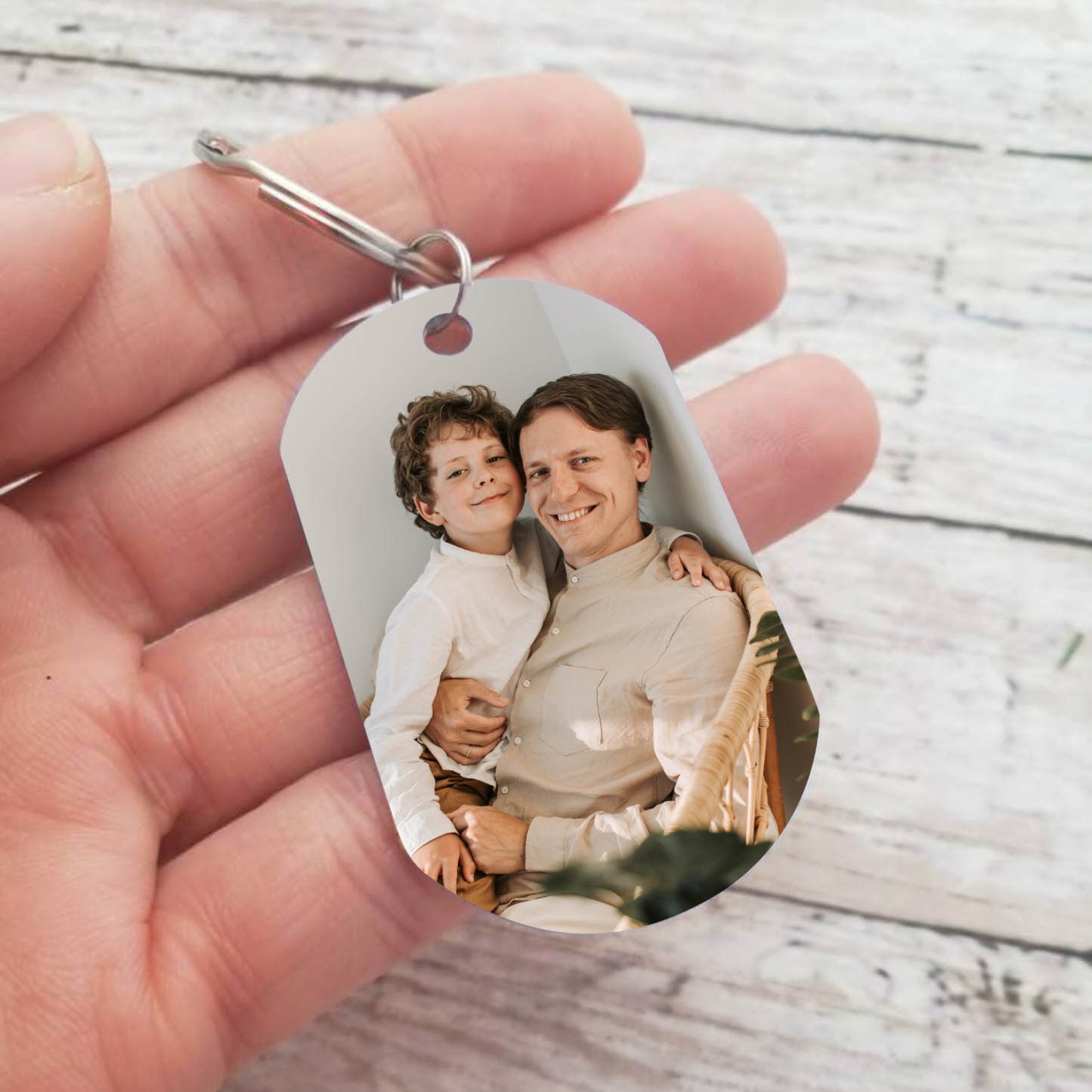 À mon Papa-Porte-Clés Personnalisé Foot avec 2 Prénoms et Poings avec Photo Cadeau Unique Lien Familial  | Jessemade