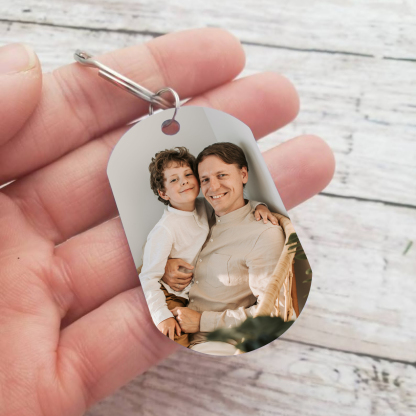 À mon Papa-Porte-Clés Personnalisé Foot avec 2 Prénoms et Poings avec Photo Cadeau Unique Lien Familial  | Jessemade